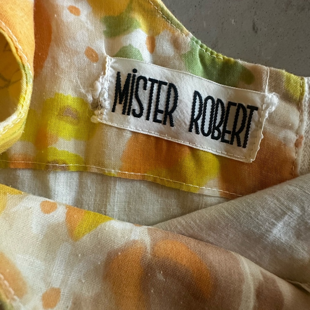 Mister Robert’s Vintage 1970 1960 60s 70s Floral Sleeveless Dress with Belt 12 - Picture 2 of 16